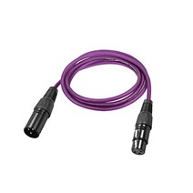 uxcell XLR 오스 XLR 여성 케이블 라인 마이크 케이블 비디오 카메라 용 사운드 카드 믹서 용 블랙 XLR 퍼플 라인 길이 2M