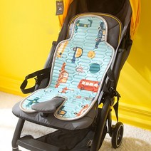Baby Stroller Seat Cushion Newborn Toddler Trolley Mattress Car Print Latex Breathable Pad Accessori, [08] travel blue