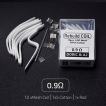 스마트공구 DIY 리빌드 키트 1.0 /0.9 젤리 박스 나노 Xros 미니 도릭 20 포드 칼리번 G 베이프 교체용, 08 5x A2 0.9ohm