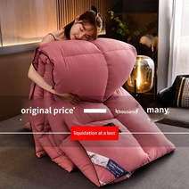 포근한 구스이불 사계절 누빔 헝가리 겨울이불 배게 화이트 구스 다운 거위털 특급호텔 패딩, 진품 팥색