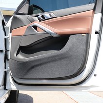 JS automotive BMW_X6시리즈 전용 실내 발자국방지 도어커버 킥패드 카본 튜닝 몰딩 랩핑스티커 가드 인테리어 용품, 펠트, BMW