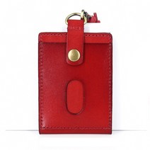 베지터블 소가죽 목걸이 카드지갑 고품격 릴홀더 교통카드지갑 열쇠고리형 ID 카드지갑 수납 카드홀더