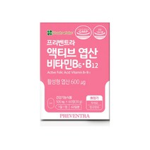 프리벤트라 액티브 엽산 비타민B6 B12 500mg x 60정, 액티브 엽산 60정x2개