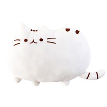 배곧홈데코 부드럽고 귀여운 고양이 등쿠션 허리쿠션, 화이트