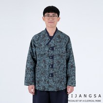 [3552] (남) 도비 나염 적삼 생활한복 / 거사님 남성 상의 저고리 한복 개량한복 수련복 법복 절복 승복 템플스테이 지장사
