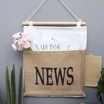 황마 벽걸이 편지 보관함