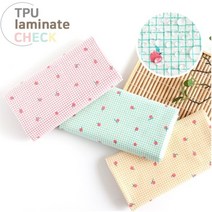 대폭 방수원단 무독성 TPU 라미네이트_리틀츄 체크 3컬러 [E0913], #민트