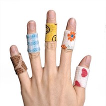 자가점착 손가락물집 펜굳은살 중지굳은살 굳은살방지 손가락통증 스포츠 테이핑 골프입문 손에땀 손잡이 장비 연필 골프 볼펜 디자인 탁구 배드민턴 그립 핸드컷팅 고탄성 밴드 테이프, 18.녹색공룡