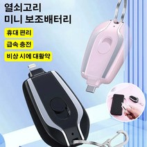 초미니보조배터리 대용량미니 고속보조배터리, 핑크 Type-C, 1500mAh1+1