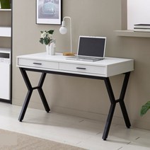 모던 X자 서재 서랍형 철제 책상 1200 (5색) 중고생 1인용 아들방 가정용, 그레이