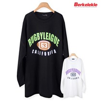 버클리클 리그63 여성 롱티 긴팔 티셔츠 여자 루즈핏 티