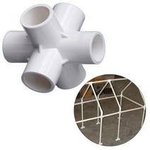 파이프 커넥터 6구 PVC 연결 연장 무용접 자재 소켓 마개 부속 하우스 텐트 물놀이 용품 DIY 가구 만들기, C_32mm
