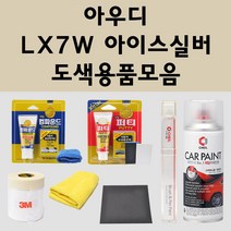 아우디 LX7W 아이스실버 자동차 붓펜 카페인트 도색 스프레이 퍼티 컴파운드 차량용, 아우디:종이사포 2000방