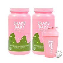 쉐이크베이비 단백질 다이어트 식사대용쉐이크 2입+보틀세트, 말차맛750g+말차맛750g+핑크보틀1개, 1세트