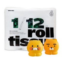 1+1 코주부 친환경 18롤 40m 3겹화장지 18롤 먼지없는 우유팩 재생 화장지+카카오프렌즈 롤휴지 케이스, 휴지1팩+춘식이 케이스