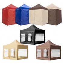 WINAIR 4COLORS 캐노피 방수 천막 지붕+프레임+일반바람막이+가방, 3mx2m_다크브라운(지붕+프레임+일반바람막이+가방)