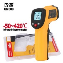 레이저온도계 rz 비접촉 레이저 온도 측정기 총 lcd 레이저 포인트 전자 온도계 ir, gm300-b