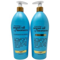 OGX 리뉴잉 모로코 아르간 오일 샴푸 및 컨디셔너 펌프 병 살롱 사이즈 세트 (2 x 28 oz) 미국직송 292669