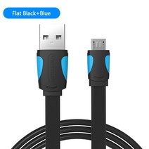 Vention마이크로 USB 2A 고속 충전 데이터 케이블 삼성 샤오미 LG 태블릿 안드로이드 휴대폰, 02 Flat Black_06 0.5m