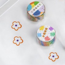 서후네 다용도 다이어리 꾸미기 마스킹테이프 종이 스티커 데코 장식 귀여운 일러스트, 1롤(100p), 스마일