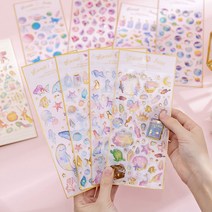 클리어 다꾸 스티커 4p세트 인스 폴꾸 폰꾸 포인트 우주 보석 바다 별 ins 다이어리, R옵션