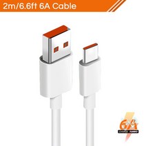 핸드폰케이블 고속 충전 멀티 XIAOMI호환호환 원래 터보 케이블 6A 33w MI 12 10T Pro 5G 10i Poco X3 유형 C 1M Redmi Note 9 10 K30, [03] 2m(6.6ft)