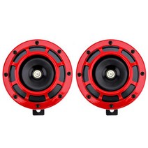 에어혼 전자혼 자동차크락션 12V 자동차 슈퍼 시끄러운 블래스트 톤 전기 그릴 마운트 컴팩트 혼 개/세트, 01 빨간