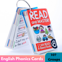 몬테소리 학습 영어 파닉스 플래시 카드 영어 단어 카드, 107 Groups