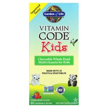 Garden of Life (가든 오브 라이프) Vitamin Code 어린이용 츄어블 천연 식품 종합비타민 체리 베리 맛 곰 모양 츄어블 60정, 60 개