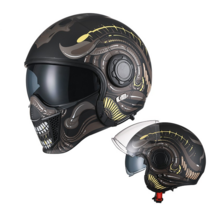 CYRIL 흑무사 바이크 헬멧 할리데이비슨용 오토바이 반모 풀페이스 3C인증 AX6, M, 블랙그레이