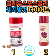 1.콜레우스포스콜리 체지방컷 다이어트 2.빨간통 다이어트 콜레올로지 푸드올로지 60정 여성 체지방관리 비타민B 복부지방 20대 30대 40대, 콜레우스포스콜리 체지방컷 다이어트 180정+알약케이스