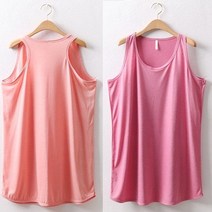 빅사이즈 레이어드 슬리브리스 롱나시 99DR312D 여성