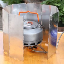 윈지커머스_221102 [WINZI_몰] 캠핑주방용품 야외조리도구 일열꼬치 폴딩국자 캠핑, 10단 버너 바람막이 캠핑 접이식 바람차단 휴대용, 버너바람막이 _JMOC