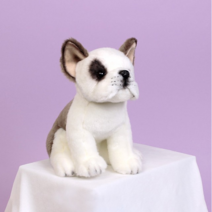 애착리얼인형 화이트 프렌치불독 진짜같은 봉제인형 동물인형 어린이선물 아기 어른 멍멍이 귀여운 강아지인형