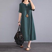 린넨 롱 원피스 맥시 중년 40대 여름