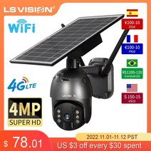 인터넷 라우터 와이파이 ls 비전 8w 4g sim 카드 태양열 카메라 야외 무선 컬러, 2mp 와이파이 추가 64g