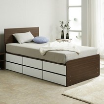 퍼즐 멀티 침대 SS (전체 서랍)+독립봉합 매트리스, 그레이화이트