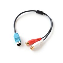 자동차 CD 라디오 커넥터 RCA Aux 2RCA 잭 서브 우퍼 케이블 와이어 알파인 KCE236B CDA9886 CDA IDAX100 IVAD105, Black