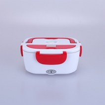스마트쿠커 만능 쿠커 1인용 전기냄비 분리형 멀티 압력쿠커 12v110v220v 휴대용 도시락 식품 용기 전기 난방 식품 따뜻한 히터 쌀 용기 식기 세트, 빨간색, 플라스틱 라이너, 12v 110v