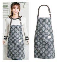 우아한클릭 스트라이프 PVC 방수 앞치마, 목걸이형 방수 앞치마 나무