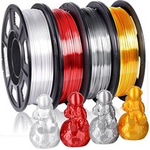 CooBeen 3D 프린터 필라멘트 표면 노즐 클리닝 바늘이 있는 목재 PLA 매트 1.75mm 1kg 치수 정확도 + 0.02mm 대부분의 FDM 프린터에 적합(목재), Red white gold silver