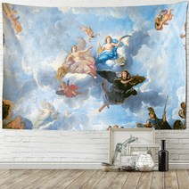 도배풀기계 빈티지 벽화 석고 천사와 악마 벽 태피스트리 아트 집 침실 홈 데코, 37.5 - 90x60cm