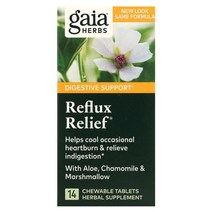 가이아 Gaia 허브 Reflux 릴리프 14 Chewable Tablets, 14 개