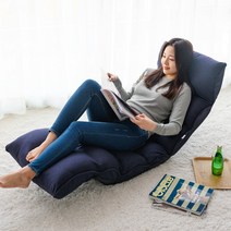 풍원 1인용 안락의자 42단 각도조절 패브릭소파 등받이 좌식의자 1인용쇼파, 네이비