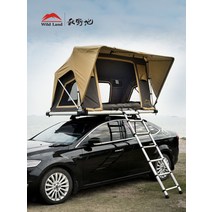 Wild Land 접이식 루프 탑 텐트 차박 캠핑 사계절 suv 승용차 원터치 차지붕, 단일사이즈, 크로스바 수하물 랙