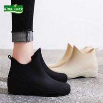0.6kg KingLuck 여성 장화 고무 미끄럼 신발 소녀 방수 백색 여성 부팅