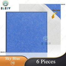 방음판 실내 방음 흡음 부스 음향 절연 패널 자체 접착 사각형 음악 스튜디오 흡수 벽 개, 39--Sky Blue, 0.8cm Medium Density