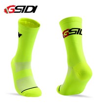 Gsidi 사이클링 양말 고 압축 남성 자전거 야외 여성 달리기 전문 스포츠 달리기, 초록
