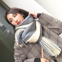 포근하고 따뜻한 투톤 캐시미어 니트 머플러 목도리 남성 여성(남녀공용 5종류)+수면양말 증정