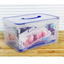 국산 핸디 납작 김치통 밀폐통 밀폐용기 6호 M 9L 간장게장 세어나가지않는 국물 육수 보관통